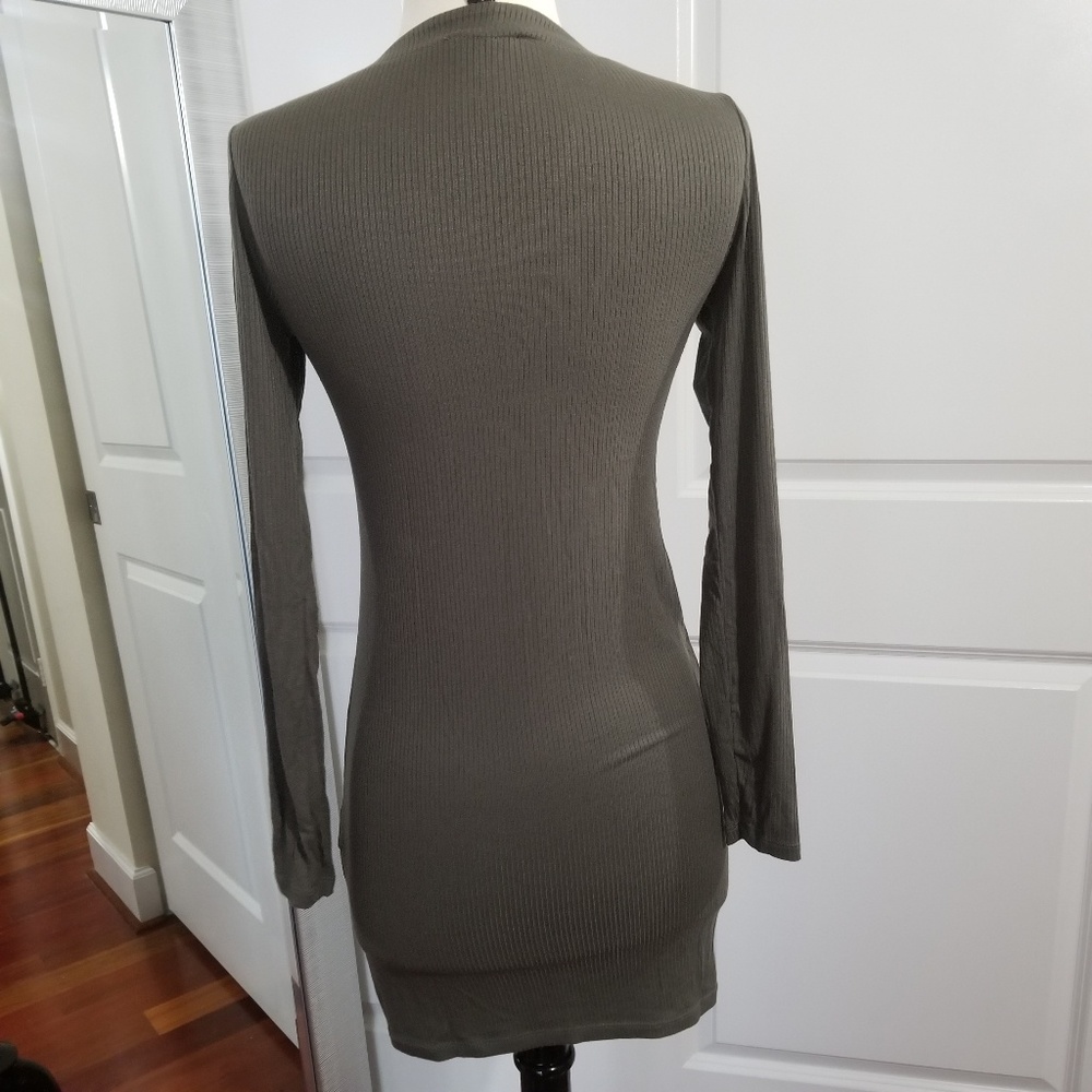 Forver 21 Olive Green Bodycon Stretchy Dress - Picture 3 of 6